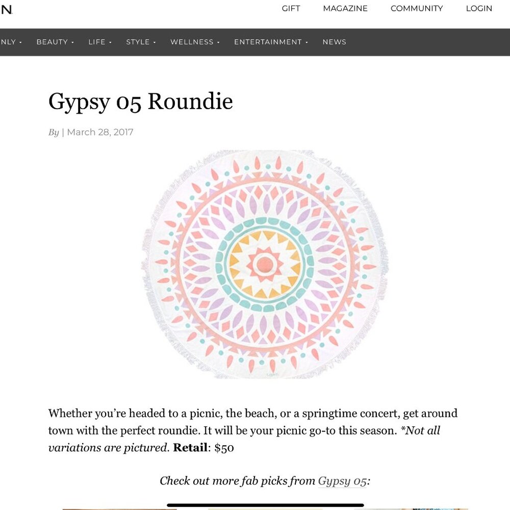 GYPSY 05 Boho Roundie Fringed Picnic Beach Towel (65” Diameter) SO‎ CUTE! - Picture 6 of 7